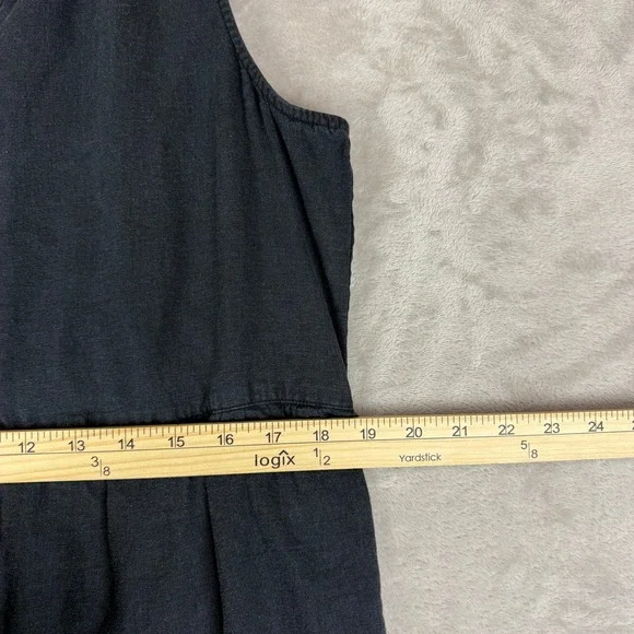 Tommy Bahama Maxi Dress Womens M Black Linen Blend Sundress Tiered Sleeveless - Picture 7 of 12